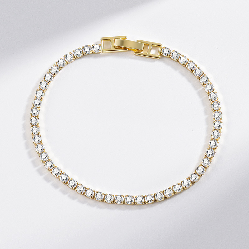 Cross-border live-streaming best-selling niche, light luxury, high-end zircon tennis bracelet, diamond-encruted bracelet, wholesale of internet-famous style bracelets and bangles