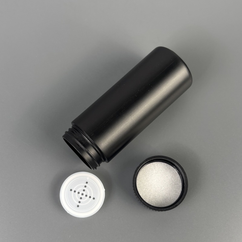 In stock: 60ml straight cylindrical plastic powder bottles, 50g hair growth and swelling powder bottles, heat rash talcum powder bottles