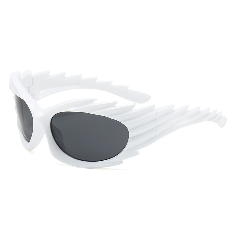 New cross-border European and American style wing-shaped sunglasses for men and women, Y2K millennial future trendy photo UV400 sunglasses