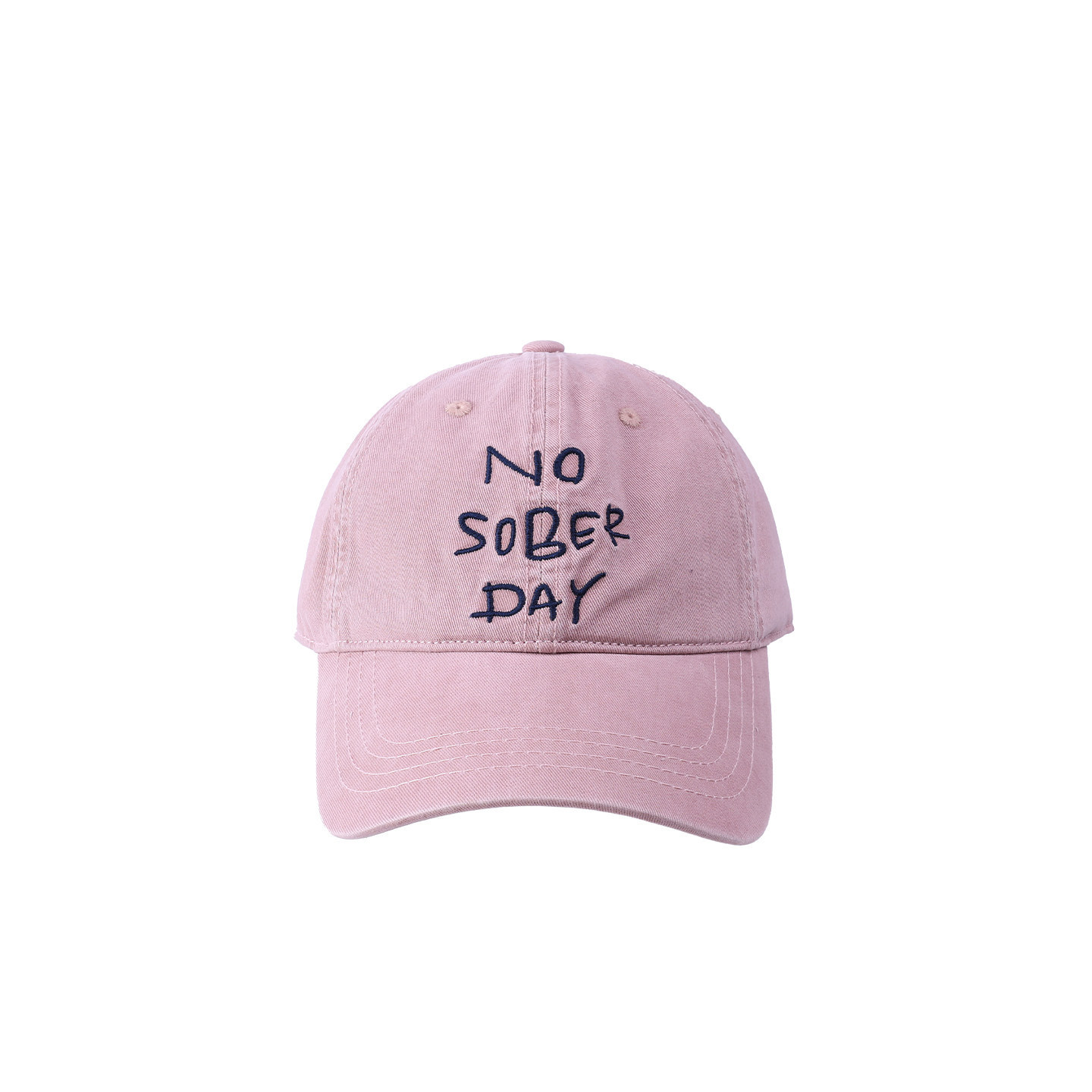 Pink embroidered lettering, deep crown, large head circumference, women's spring and summer wide brim sun protection baseball cap, casual and versatile hat.