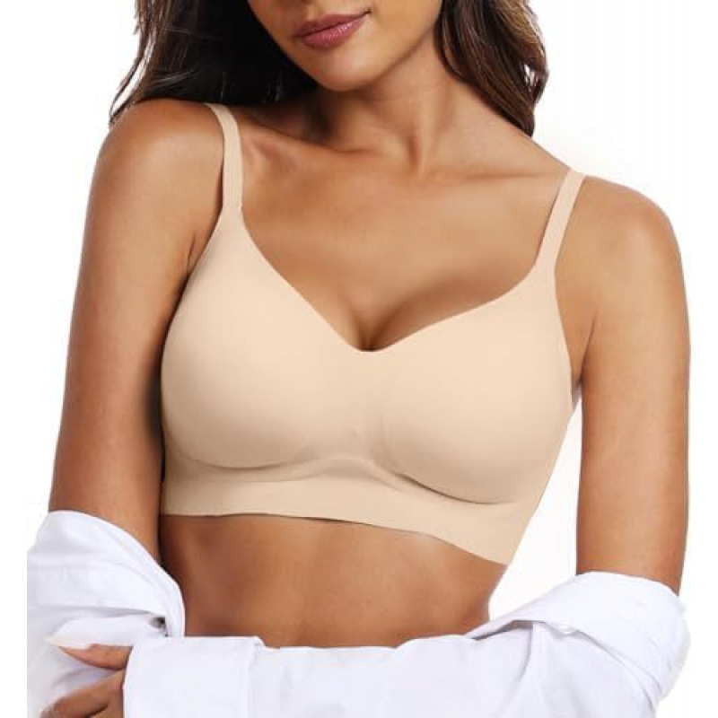 Cross-border women's seamless bra, comfortable, push-up, soft, wire-free, European and American style bra.