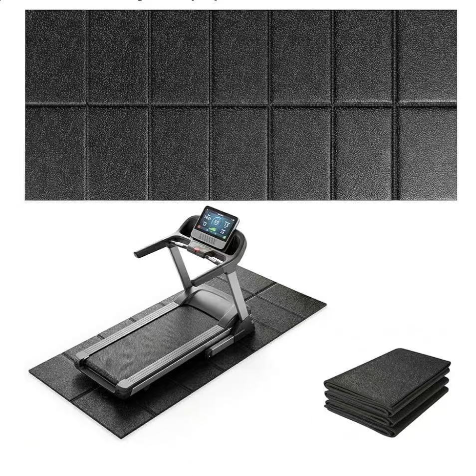 The folding treadmill mat is shock-absorbing and anti-slip, suitable for home gyms. It is directly dispatched by the PVC foam manufacturer and can be customized