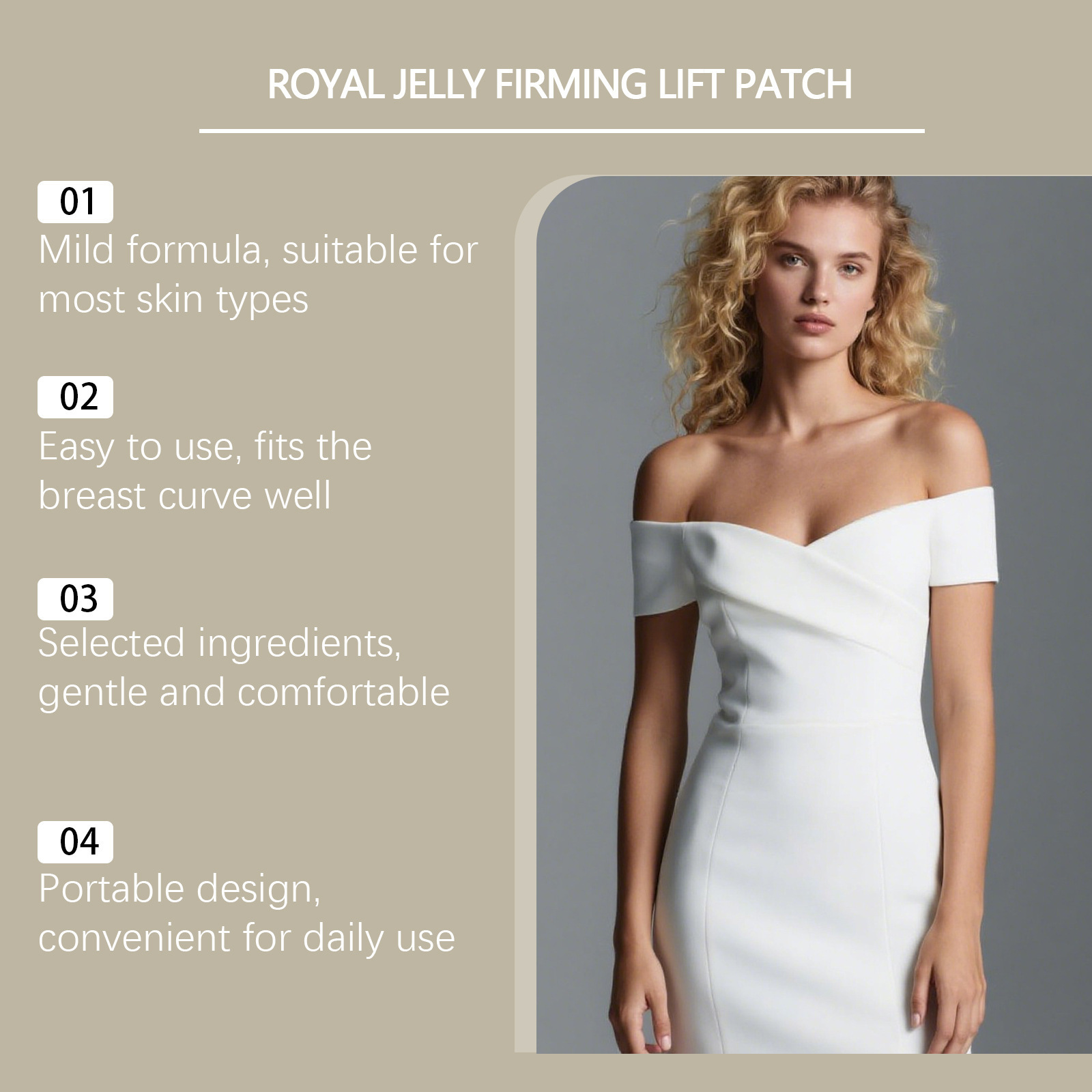 Breast care patches are natural, skin-friendly, gentle, and easy to use. They are daily care patches for women's breasts.