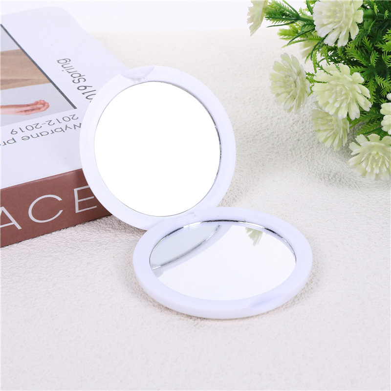 Customizable folding double-sided mirror, portable mini makeup mirror, logo-customizable.