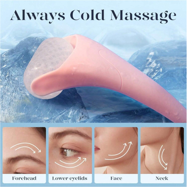 Ice roller face handle, ice roller massager, home ice compress device, cold compress plastic ice roller manufacturer, ice tray.