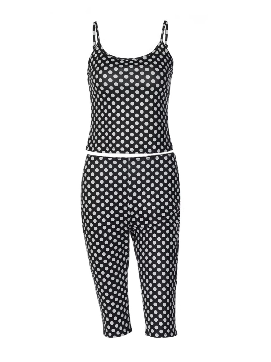 European and American 2026 Summer New Women's Sexy Bandeau Bra Slim Fit Camisole Shorts Fashion Polka Dot Set Wholesale