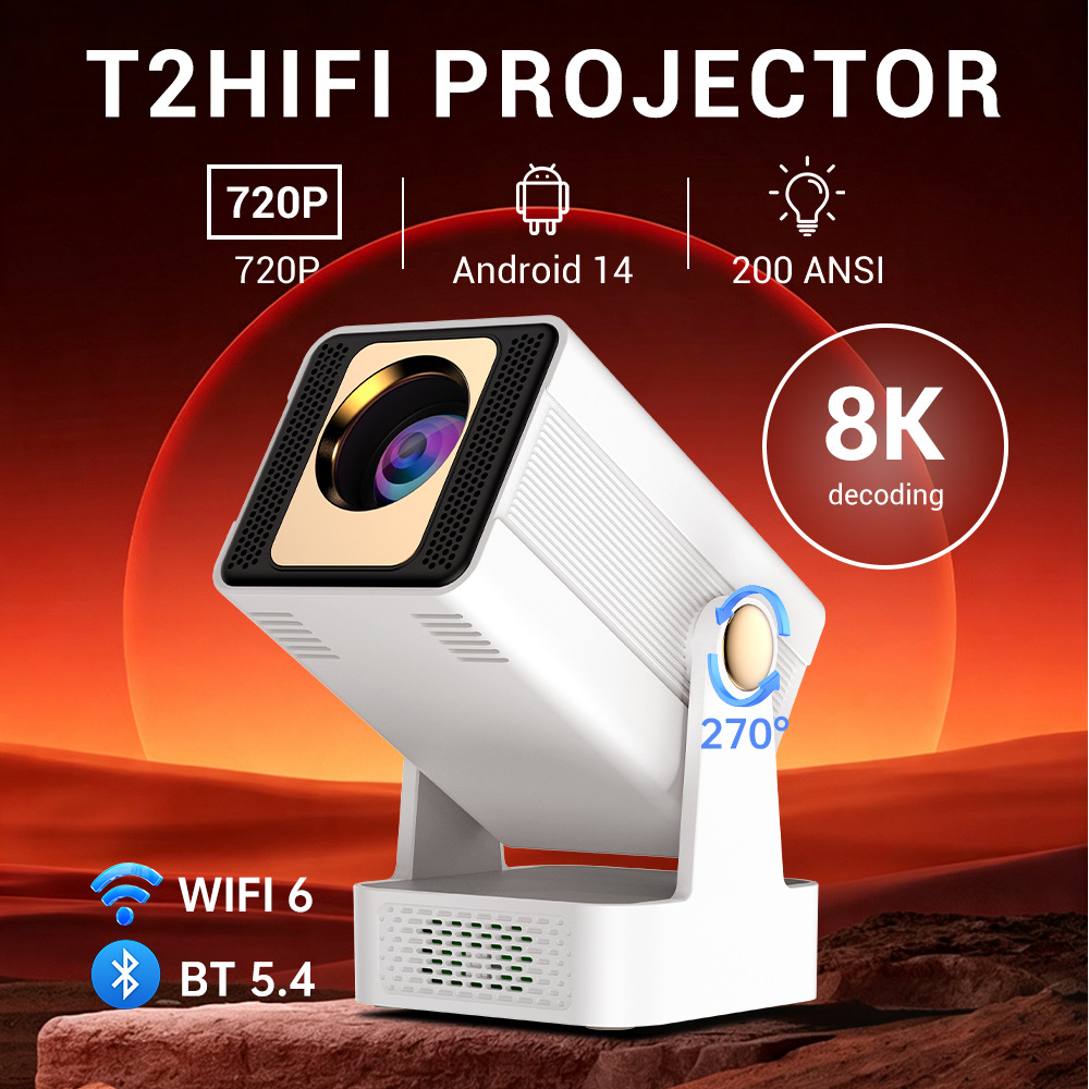 Smart Android home portable wireless high-definition projection mobile phone outdoor bedroom projector