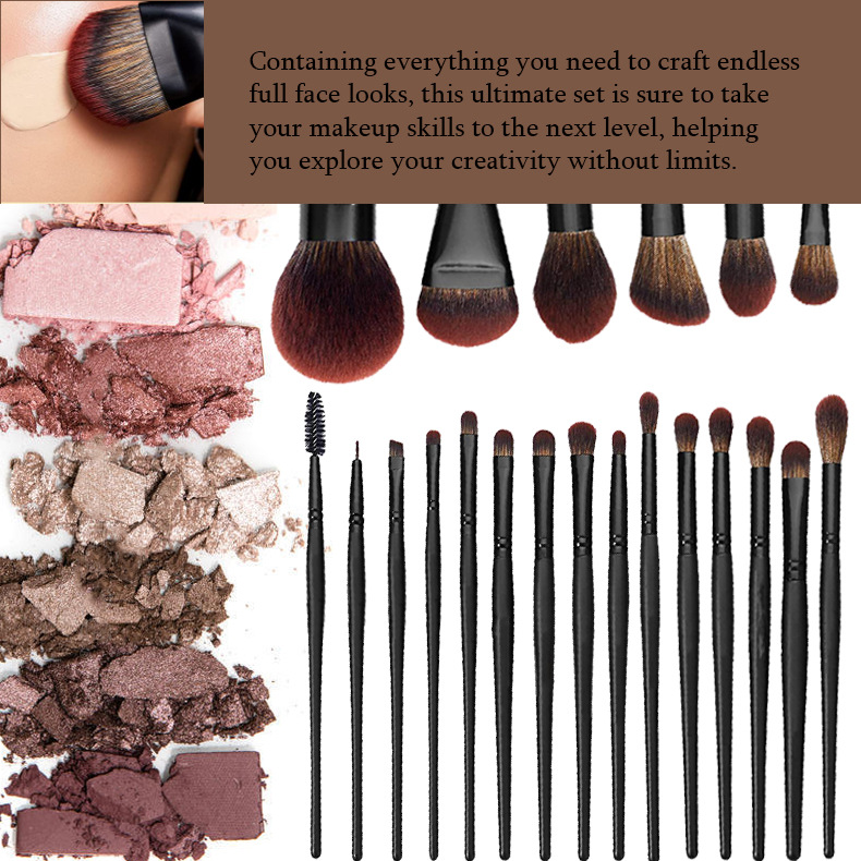 20-piece professional makeup brush set with faux animal hair, portable beauty makeup brush set, complete export set.