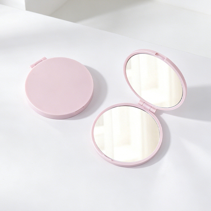 Cute round folding flip mirror, portable pocket mirror, double-sided makeup mirror, student gift, handheld mirror