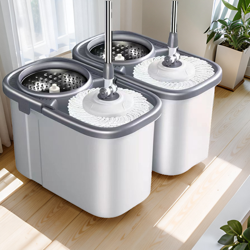 New thickened rotating mop bucket, hands-free mop, household cleaning and drying marvel, wholesale.
