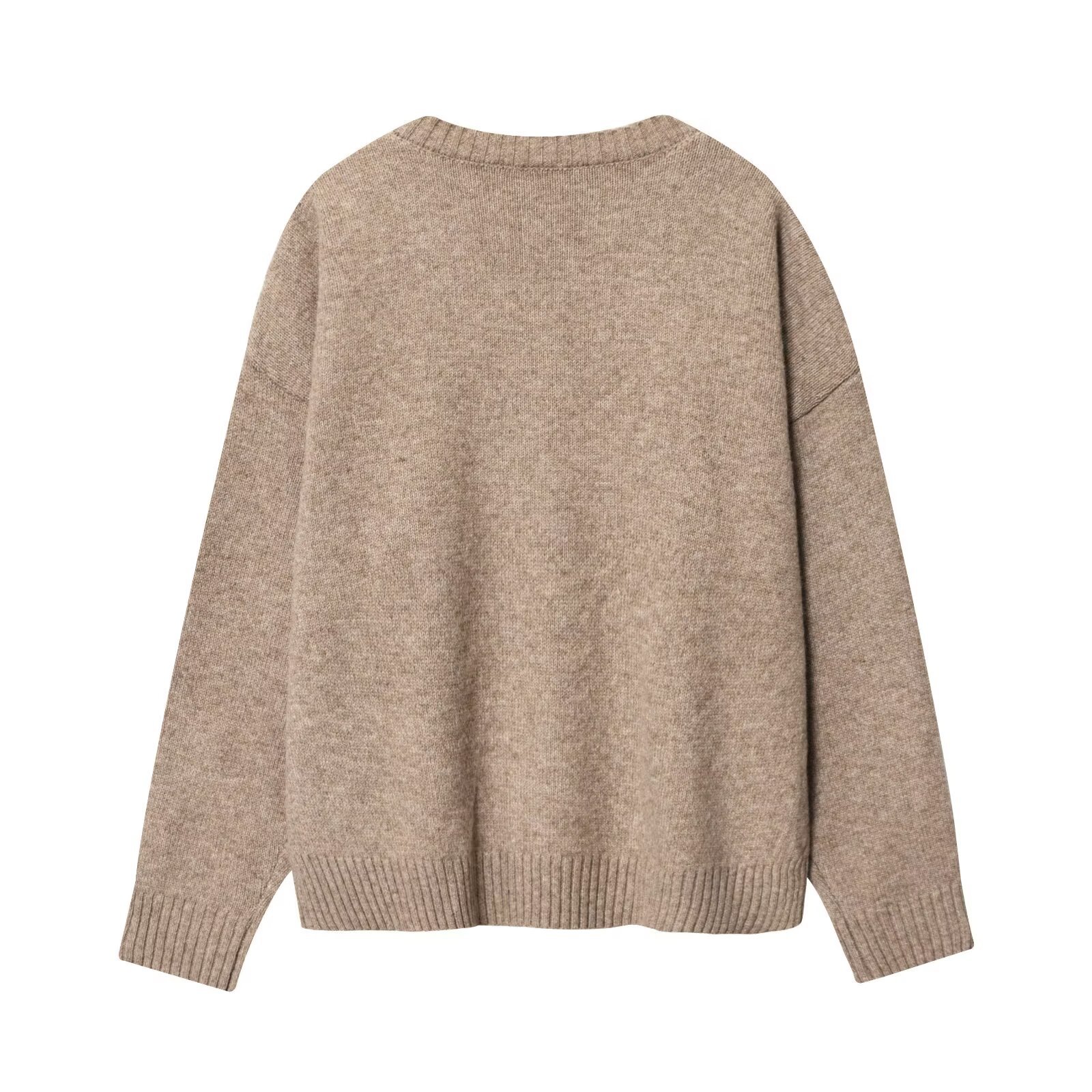 Wholesale of cross-border women's clothing from Europe and America - soft V-neck knitted sweaters for women