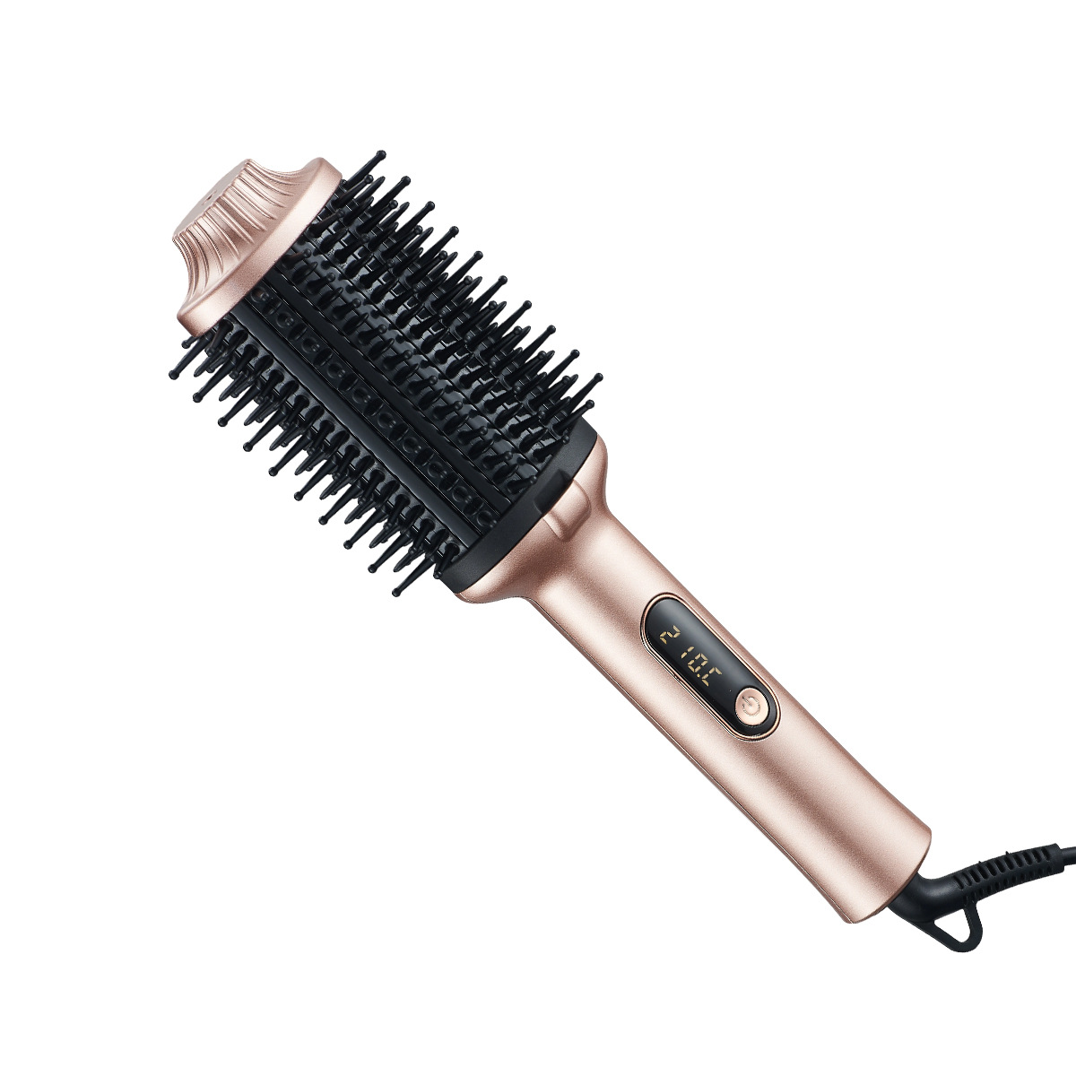 Cross-border factory rotating tail wire multi-level temperature adjustable high crown straightening and curling two-in-one fluffing comb curling iron straightening comb curling comb