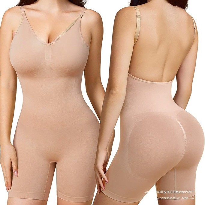 European and American cross-border seamless shapewear plus size U-back hip lifting waist shaping women's postpartum shaping and abdominal slimming bodysuit foreign trade