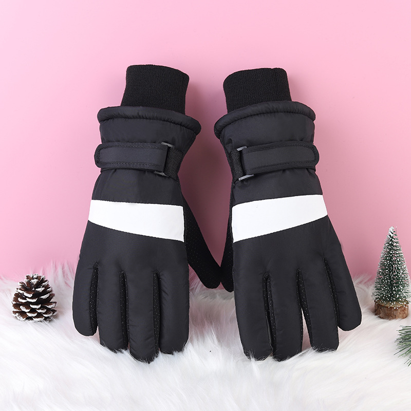 Winter touch screen, fleece, thickened, warm, waterproof, windproof, outdoor couple cold-proof electric bike riding gloves for men and women