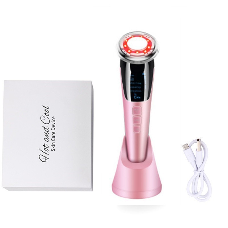 Cross-border mini handheld EMS hot and cold compress beauty device, dedicated home electric multi-functional facial beauty instrument