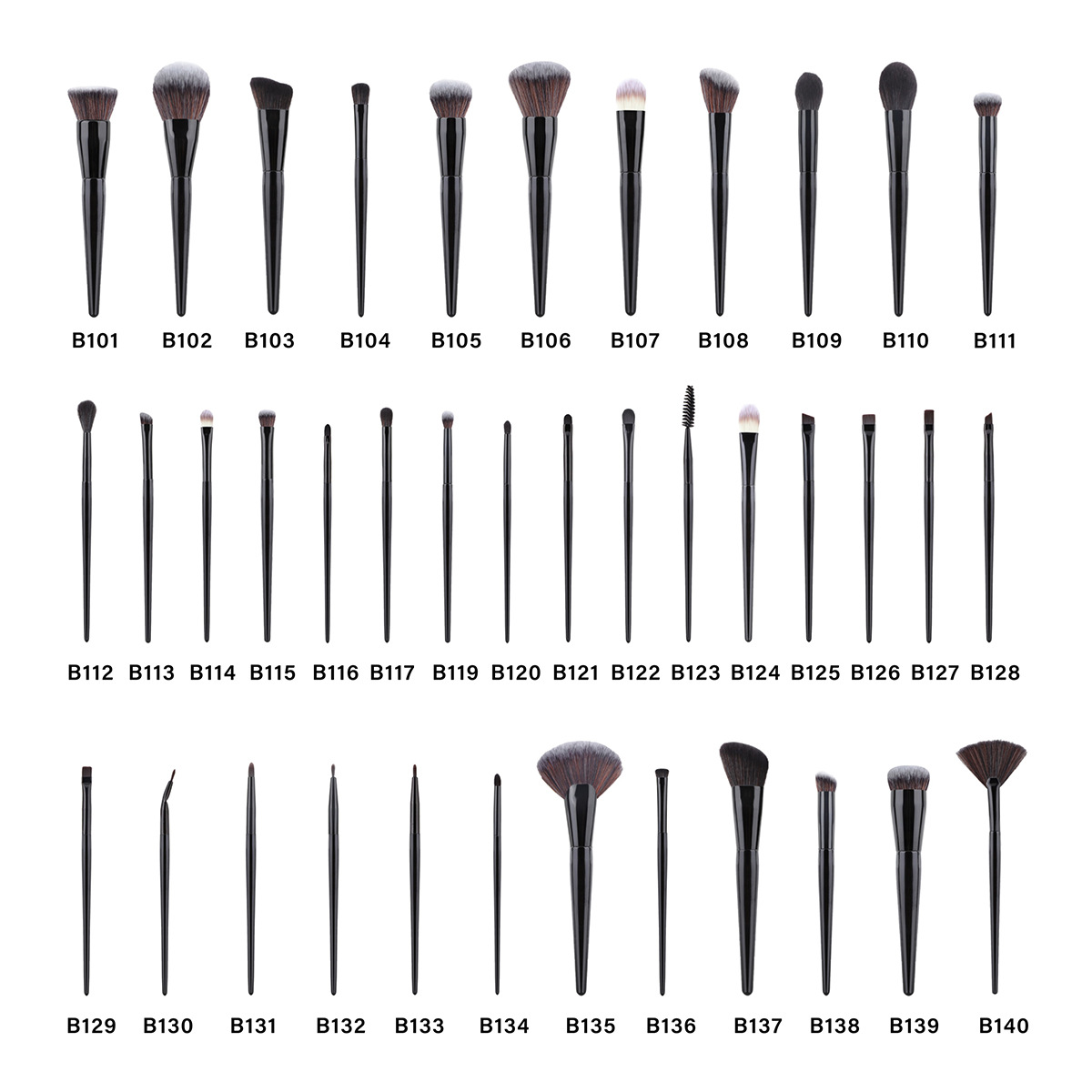 Cross-border best-selling single loose powder brush, foundation brush, contour brush, highlighter brush, nose shadow brush, eyeshadow brush, eyeliner brush, makeup brush
