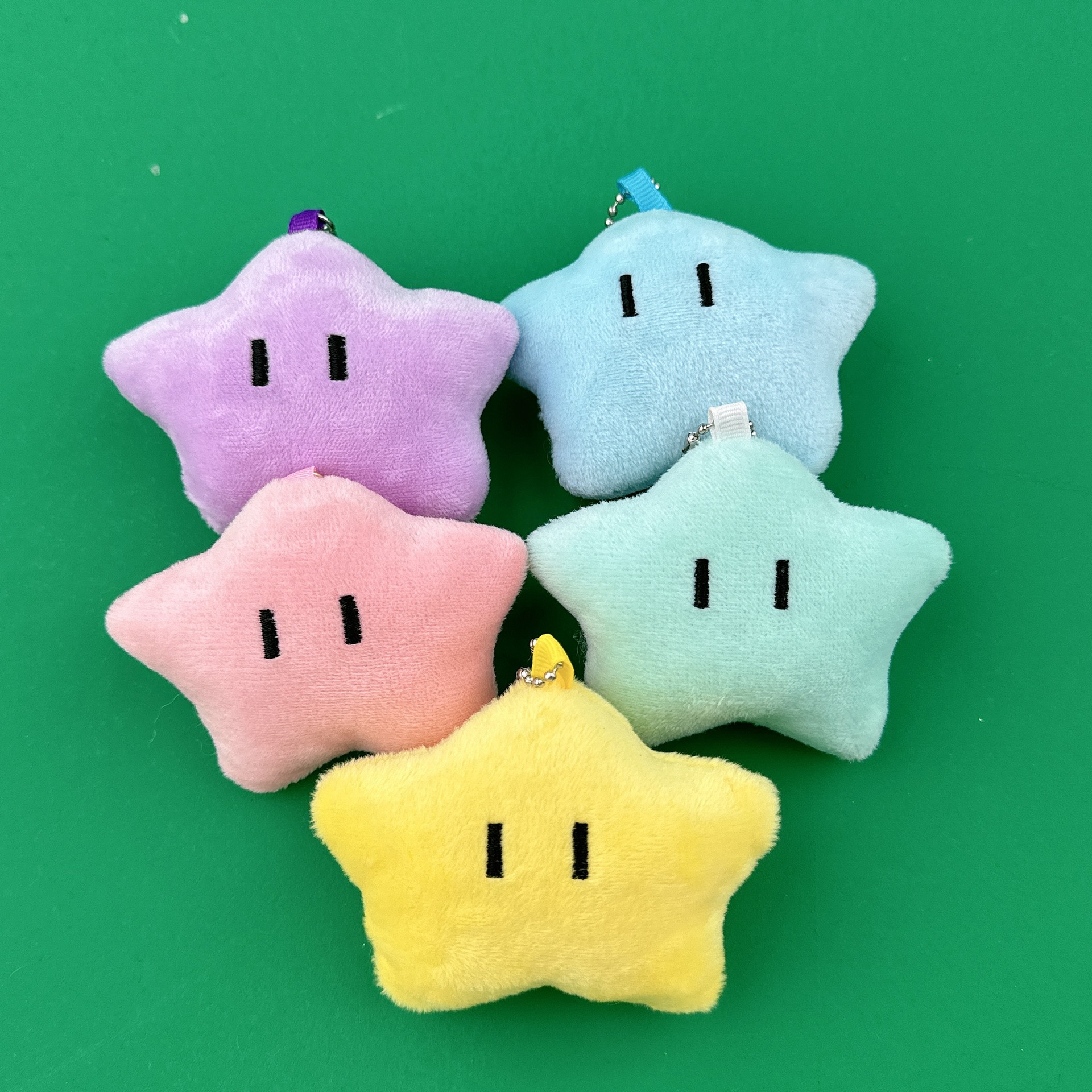 Colorful star bags, pendants, plush toys, small dolls, backpacks, cute keychains for girls, schoolbags, hanging decorations, claw machines