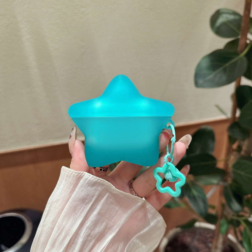 The simple and transparent star-shaped earphone case is suitable for Apple AirPods 3/4 generation creative protective case PRO2 All-inclusive PRO3