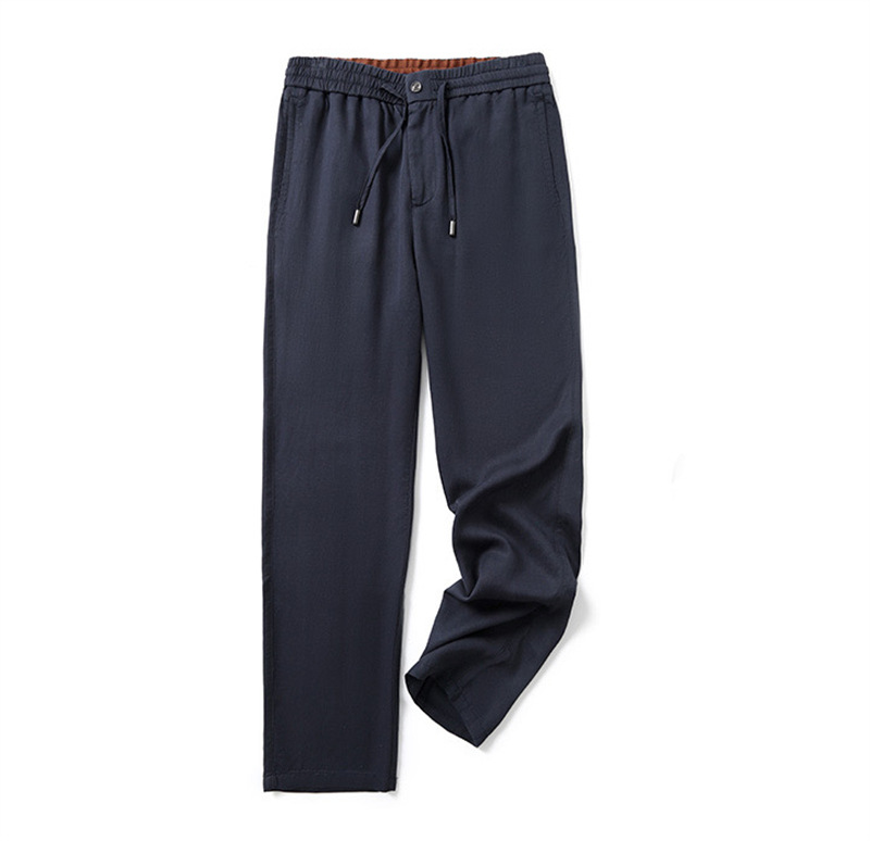 IN BLUE Italian Luxury! Linen + Tencel Lyocell blended men's soft and versatile casual pants with a flowing texture