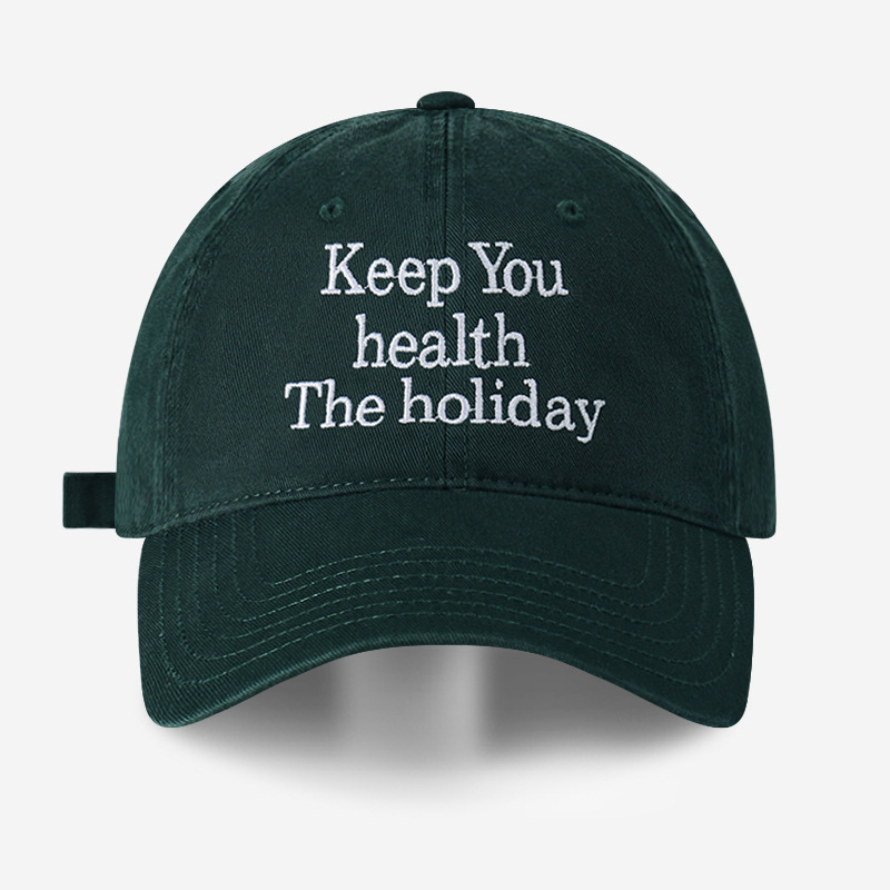 FITHATUNME Korean Style Baseball Cap for Women, 2025 New Spring/Summer Embroidered Baseball Cap, Unisex, Face-Slimming Hat