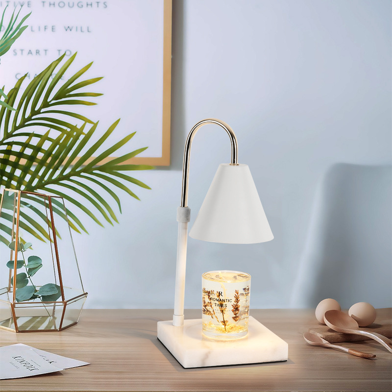 Adjustable height candle melting lamp, marble scented candle melting knob, heating and dimming candle lamp, fragrance table lamp, aromatherapy lamp