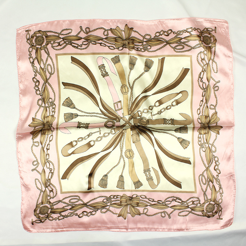 Autumn cross-border silk scarf, fashionable cashew nut small square scarf, printed scarf Season new product, 60cm gift, Mom's event scarf