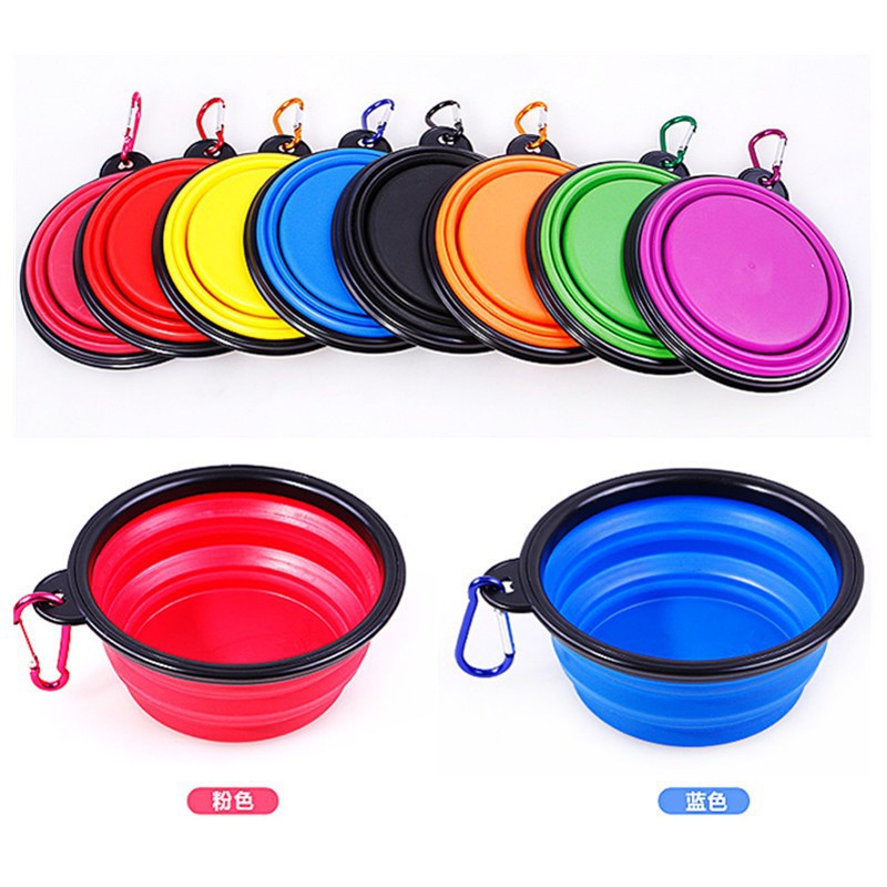 Silicone dog basin, dog bowl, anti-knock pet folding bowl, portable cat and dog food utensils, dog food bowl supplies, dog rice bowl