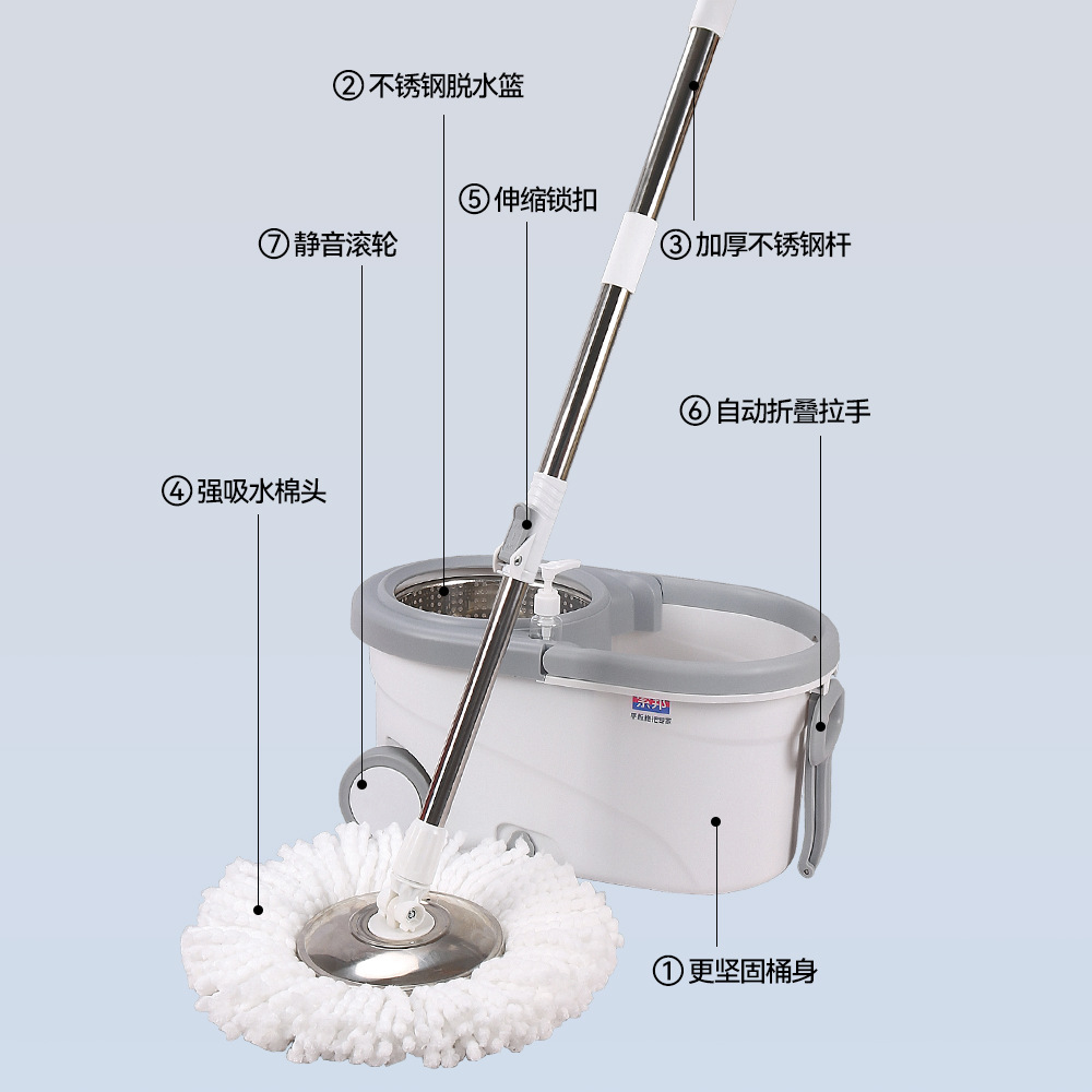 Sobonne's 2026 new household rotating dehydrating tub mop is a hands-free, one-mop clean, self-wring water lazy mop for mopping the floor