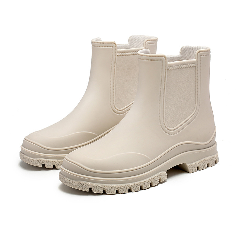 New cross-border women's waterproof plastic shoes, outdoor work rain boots, lightweight non-slip rubber shoes, kitchen overshoes