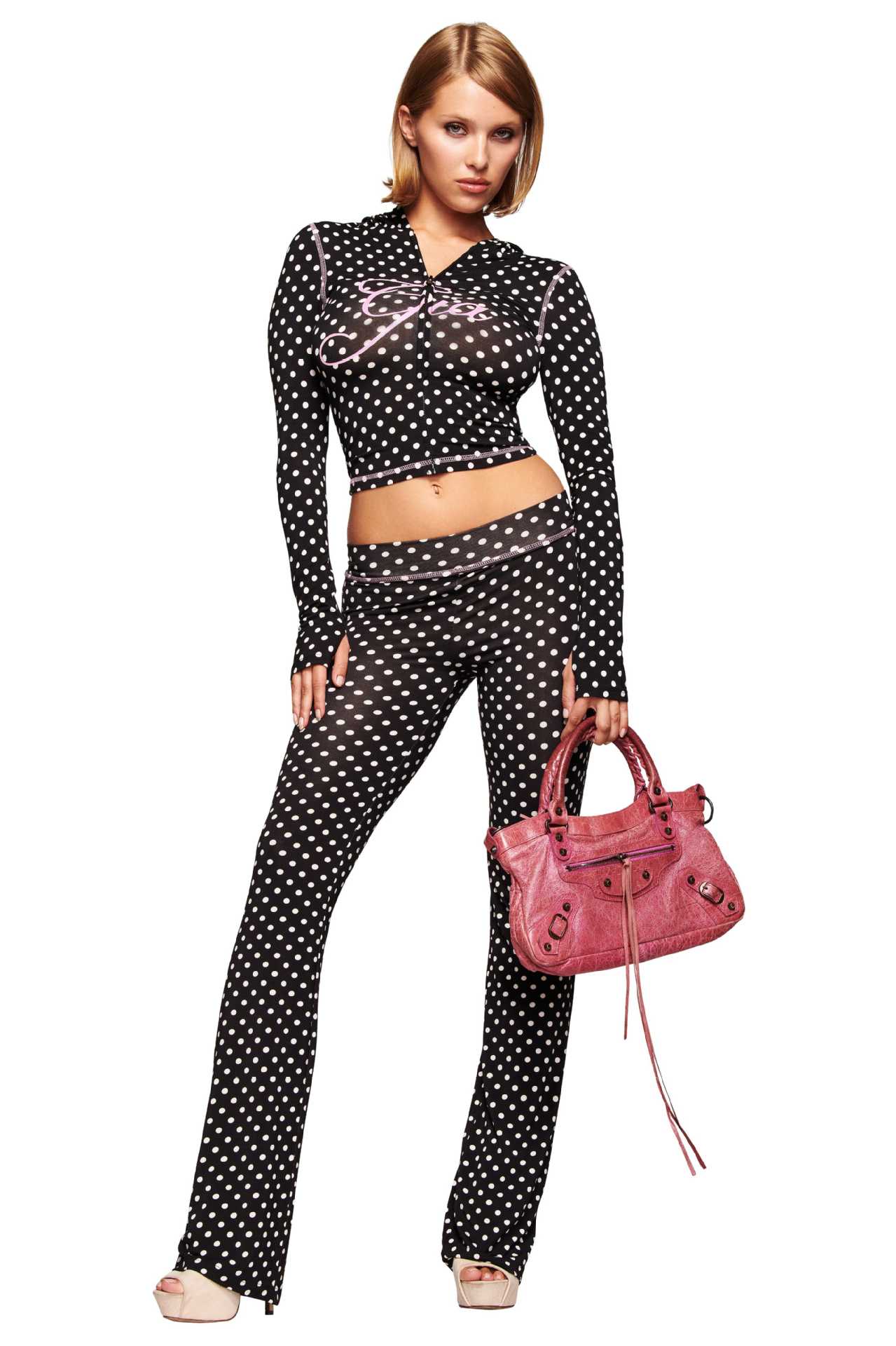 2026 New European and American Style Letter Print Long-Sleeved Flared Pants Women's Fashion Casual Set, Cross-Border Trendy Style
