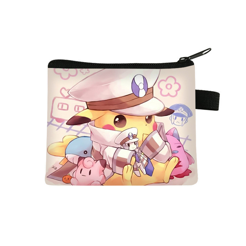 Pokemon coin purse, Pikachu cartoon children's storage bag, men's and women's portable card bag, cross-border bag wholesale, small and compact