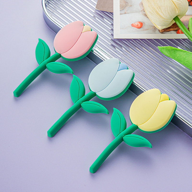 Creative tulip hook PVC no-drill flexible adhesive hook for door decoration, bathroom towel hanger