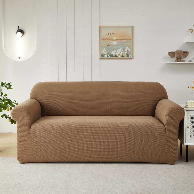 Thickened, elastic, fully waterproof corn kernel sand release cover, one-piece solid color sofa cover, cross-border Amazon wholesale