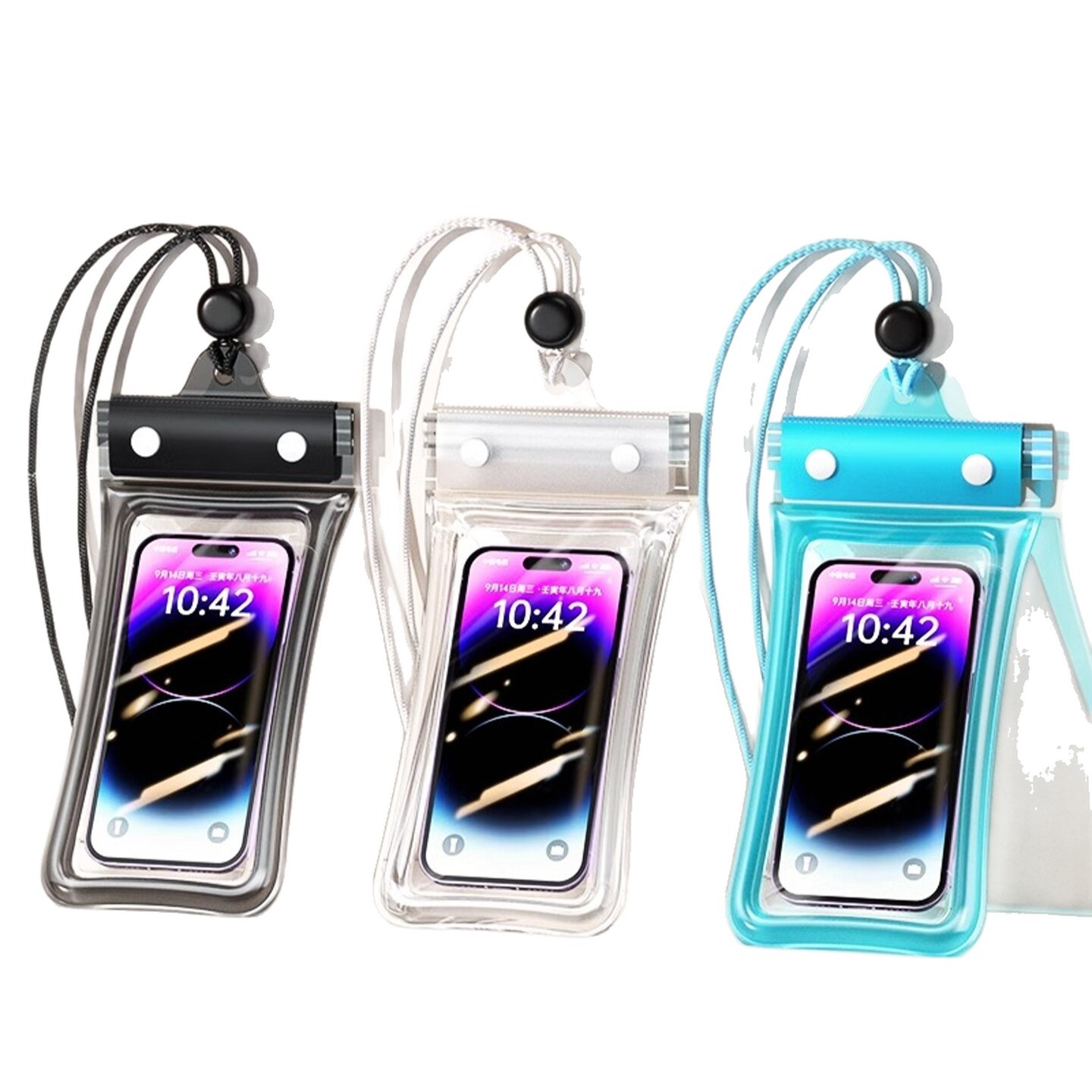 Four-layer sealed waterproof phone case for swimming, touchscreen photography, beach snorkeling, rafting equipment, transparent airbag lanyard.
