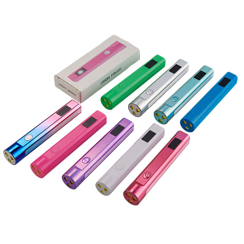 Cross-border nail art light with screen display, rechargeable mini handheld nail lamp, nail salon gel polish UV lamp, quick-drying