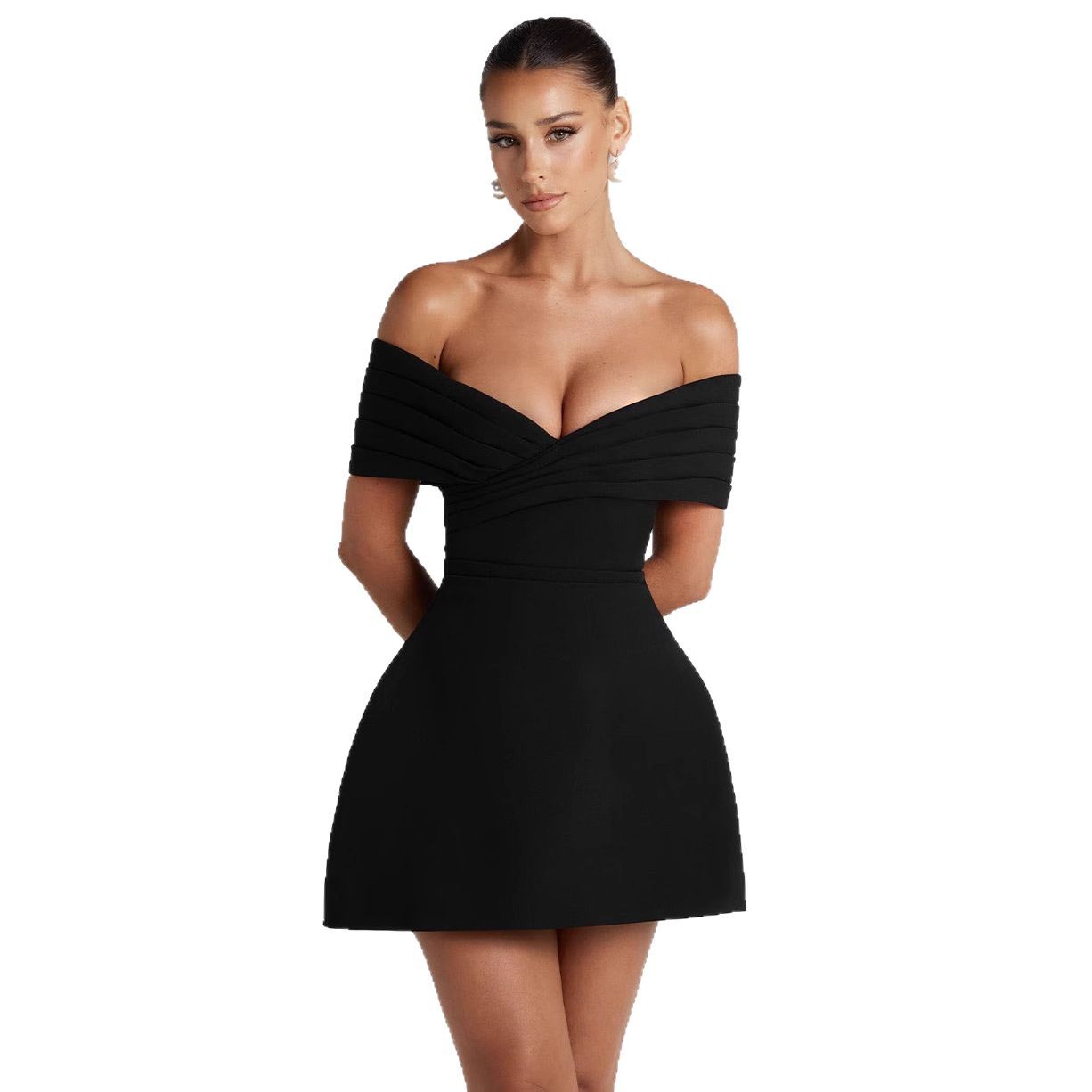 New European and American style women's slim-fit bodycon skirt, elegant and suitable for commuting, solid color, mid-length skirt, mid-waist pencil skirt.