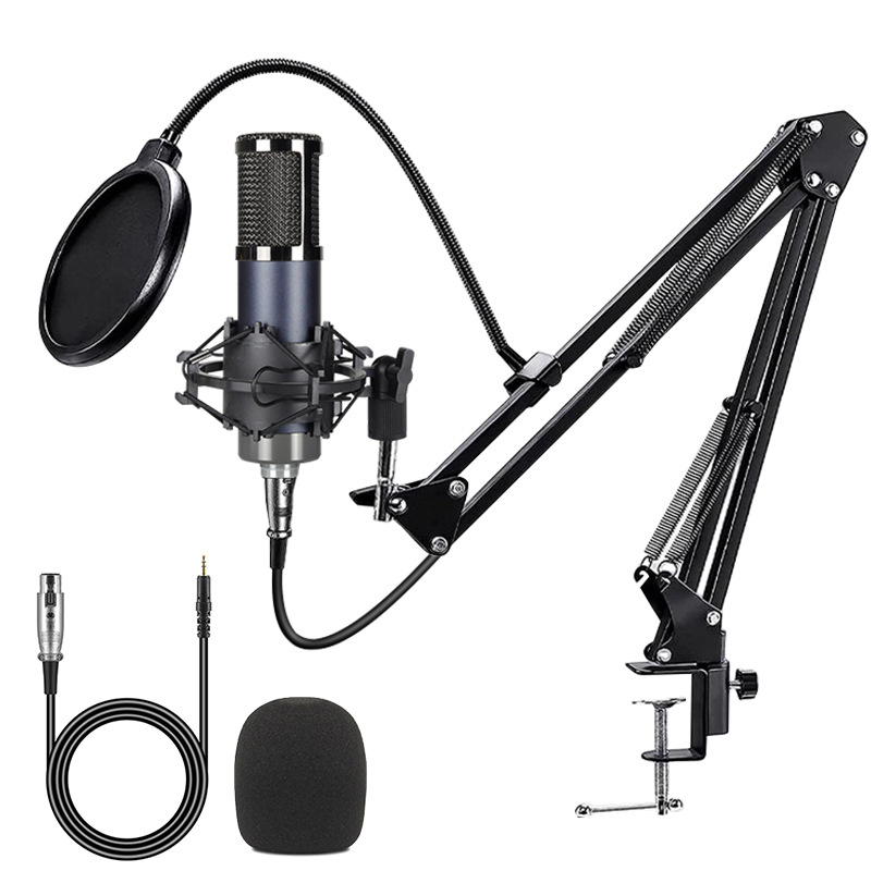 U87 suspended condenser microphone, 48V, live streaming kit, large diaphragm microphone, cross-border live streaming desktop microphone.