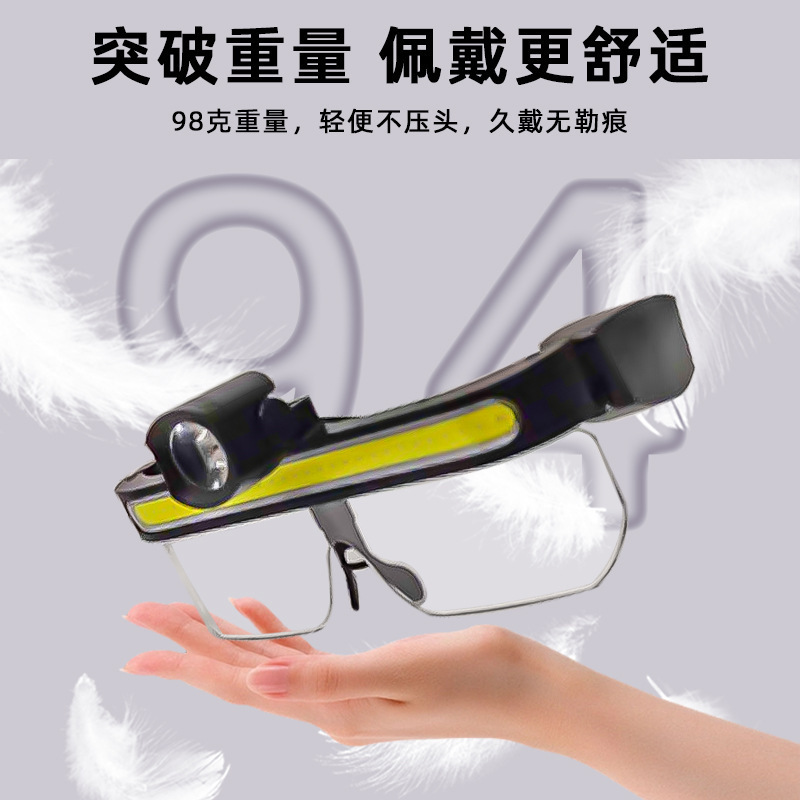 New cross-border LED eyeglass lamp with USB charging, multi-functional full-view large floodlight, cycling and fishing LED headlight