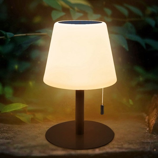 Available in 1 color: as shown in the picture. Material: Plastic + Solar-powered rechargeable drawstring table lamp, outdoor waterproof.