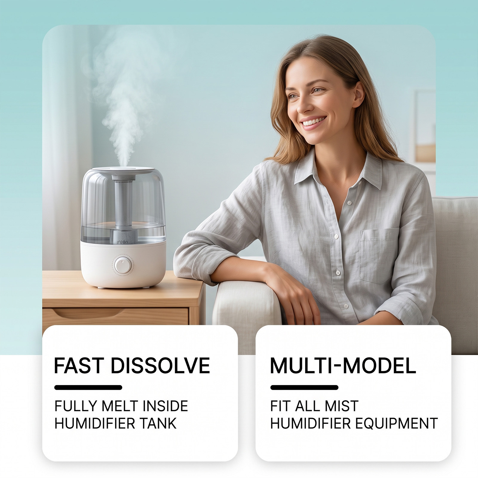 Cross-border JUE FISH humidifier descaling tablets for daily cleaning of household humidifiers without disassembly and cleaning