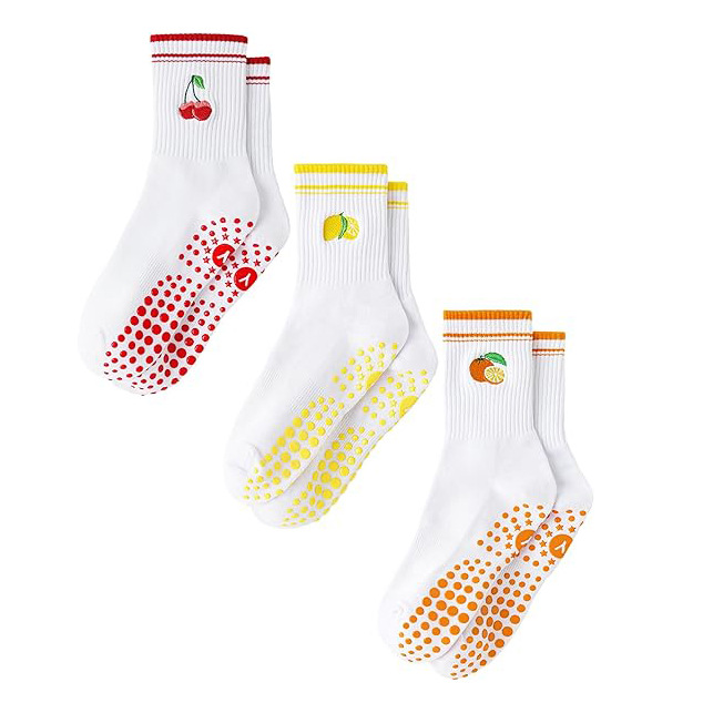 Cross-border women's professional anti-slip yoga socks, Pilates dance socks, sports socks, embroidery, dotting, logo design available.