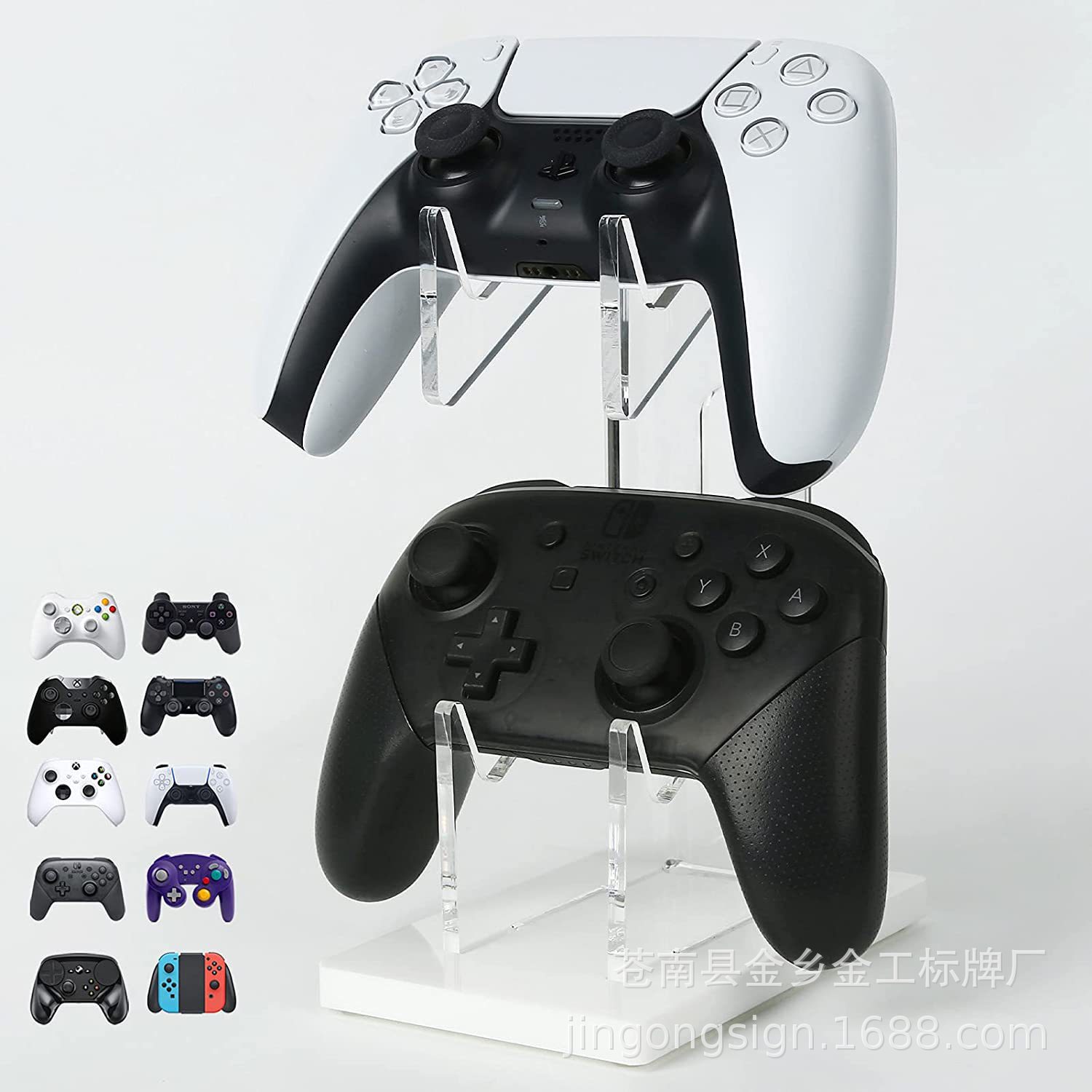 Cross-border acrylic three-layer game controller headphone display stand, PS4 wireless storage rack, controller display stand