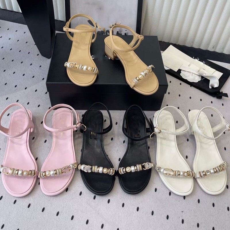 Women's 2026 New Style Round Toe Chunky Heel Sandals, Genuine Leather, One-Strap Strap, Open Toe, Mid-Heel Roman Sandals