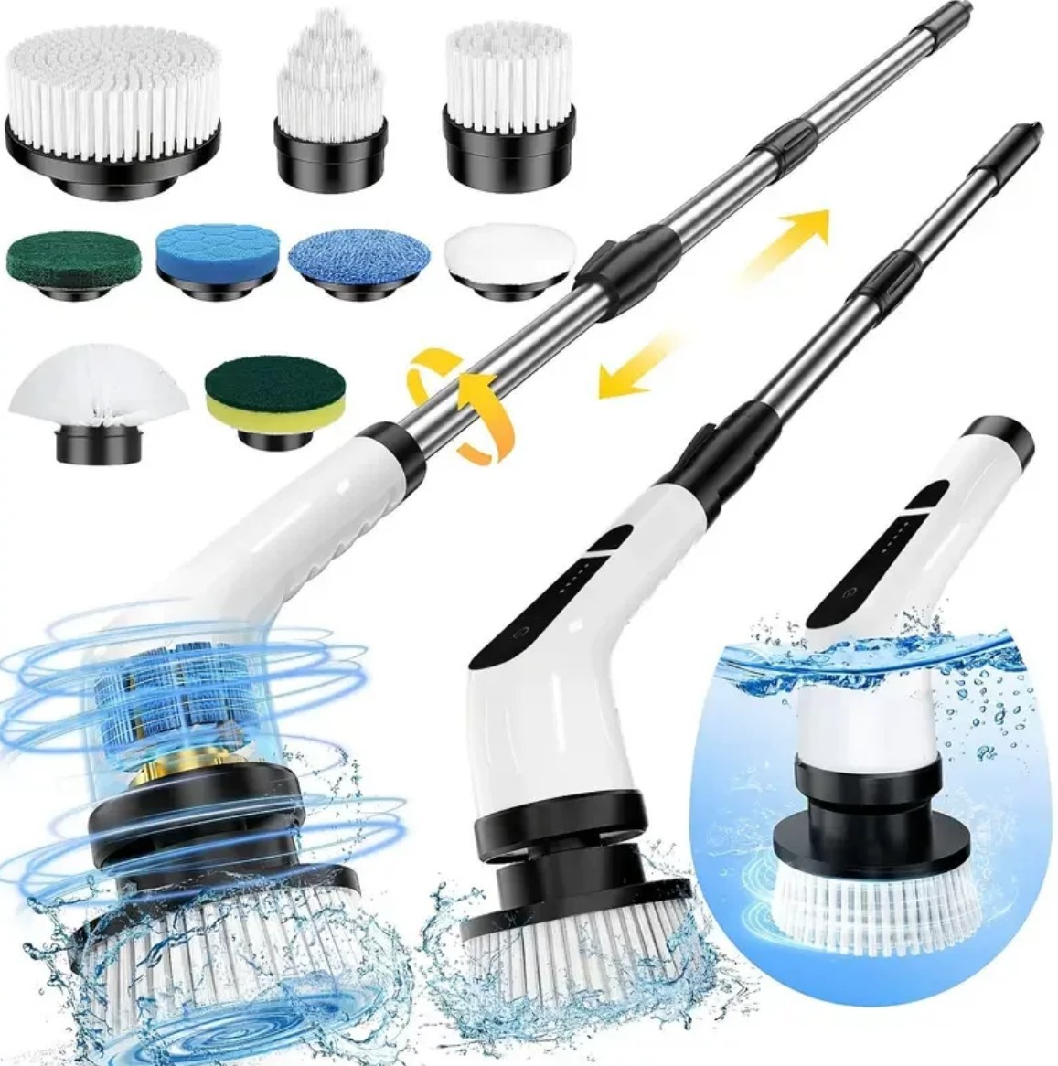 Portable cross-border new electric cleaning brush, multi-functional powerful cleaning tool for kitchen, bathroom, and toilet floors.