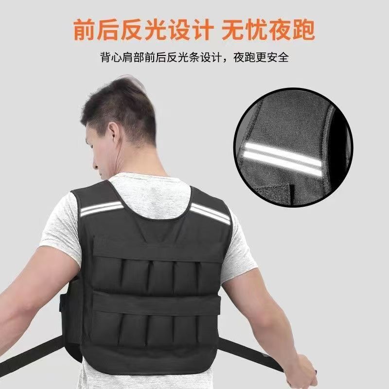 Cross-border 5KG 10KG 15KG weighted vest with iron sandbags, running weighted vest, and sand suit for sports training equipment
