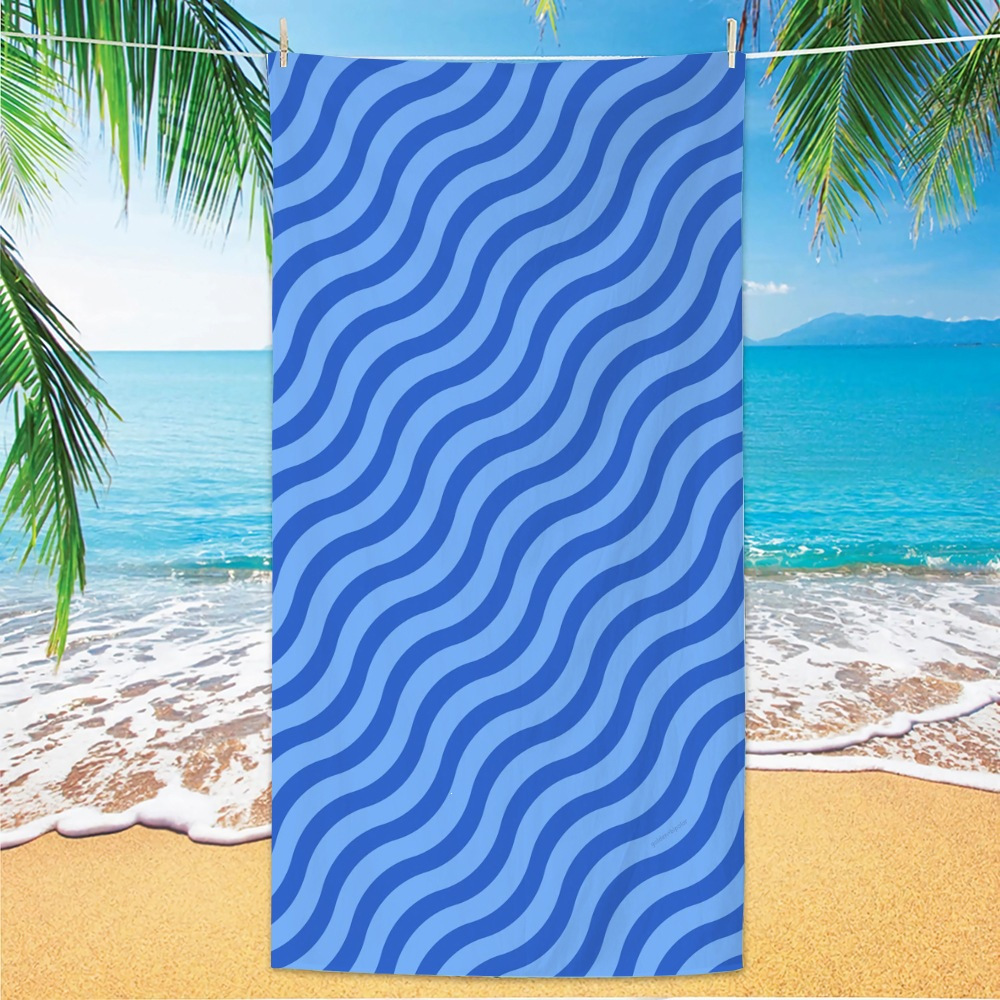 Cross-border exclusive striped beach towels, high-definition digital printing, quick-drying, large size, soft and absorbent beach towels