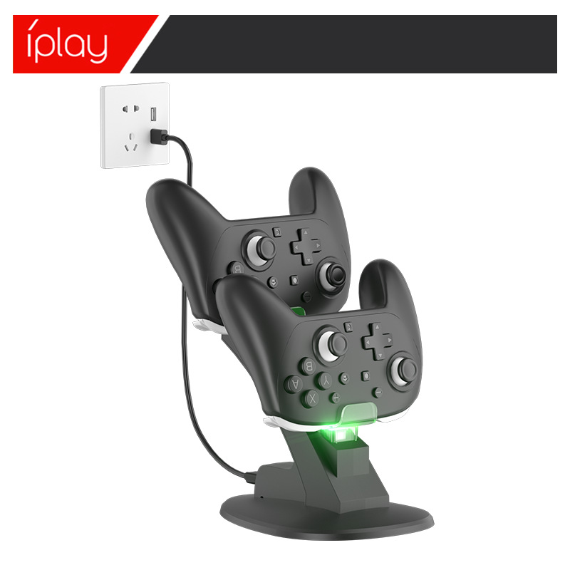 The Switch2PRO controller airport-shaped dual-seat charging stand with a green light indicator for fast charging of the Switch controller