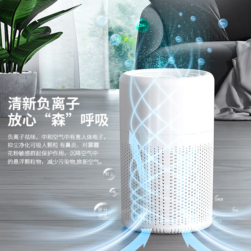 Cross-border USB small gift desktop air purifier, household indoor air purifier for second-hand smoke and PM2.5 removal, manufacturer wholesale