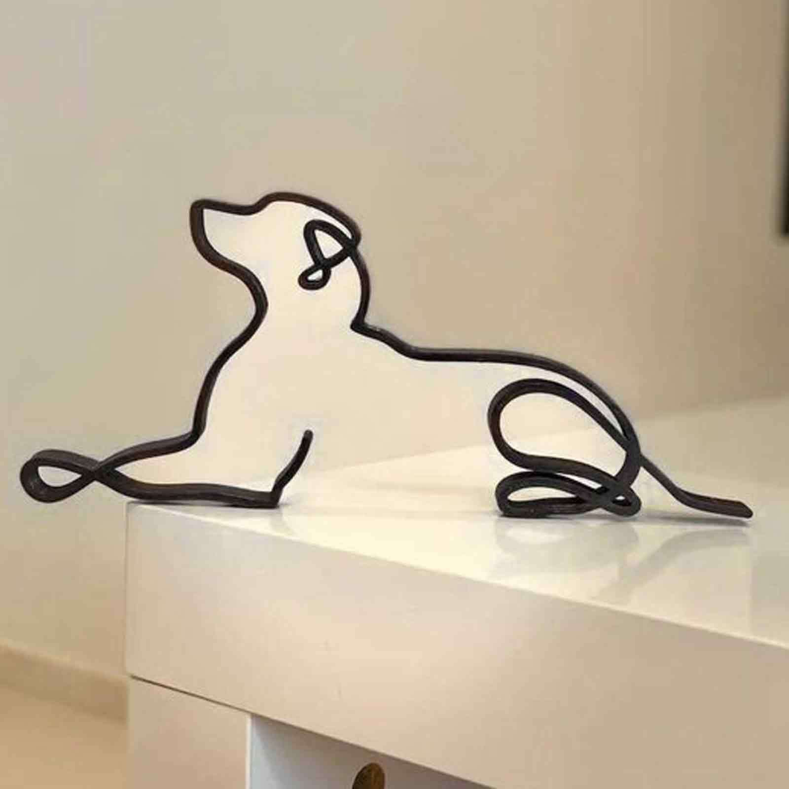 New cross-border product: Metal dog process - personalized animal metal sculpture ornament.