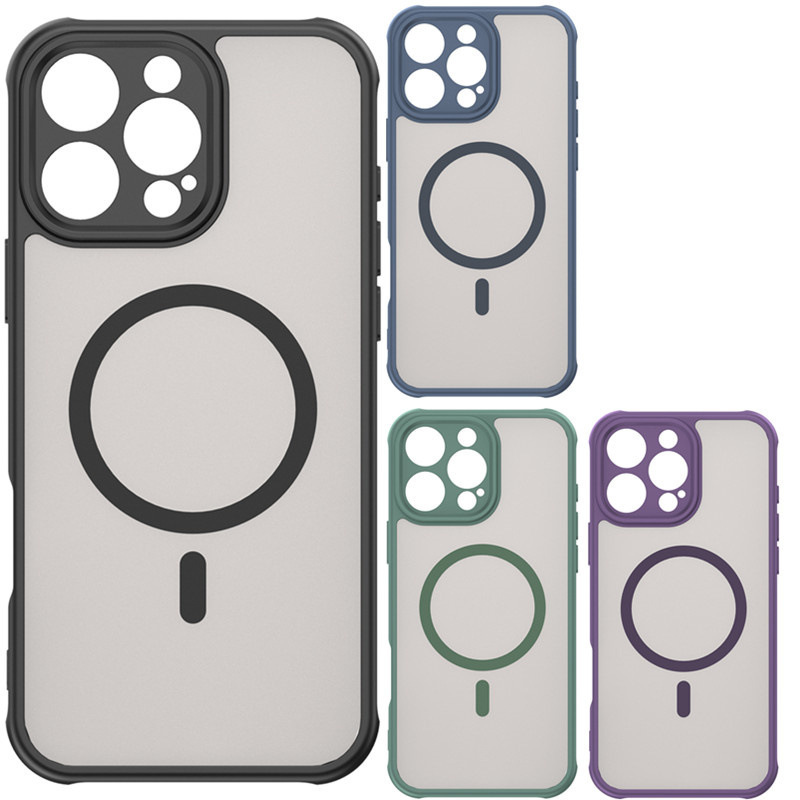 Skin-feel magnetic iPhone 16 Pro Max phone case, compatible with 15 Pro frosted, 13/14 semi-transparent, 16E cross-border 12